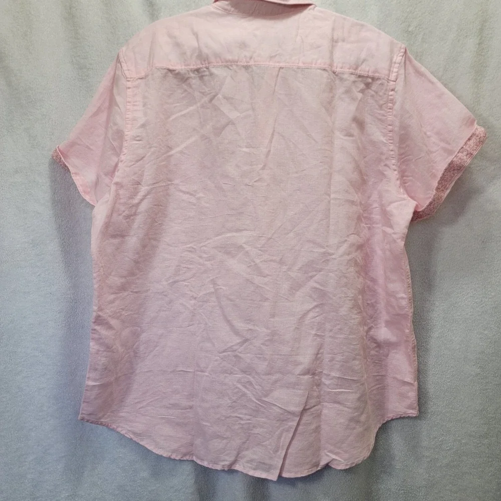 NWT Robert Graham Borsi Men's Linen Cotton Classic Fit Pink Shirt 2XL‎ $198